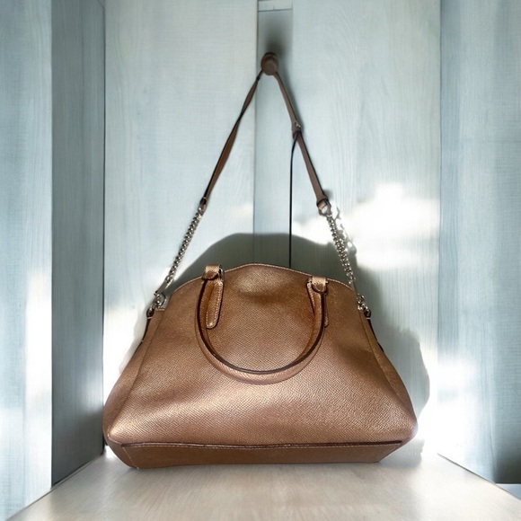 Coach Mini Sage Carryall Rose Gold metallic silver hardware - Picture 9 of 12